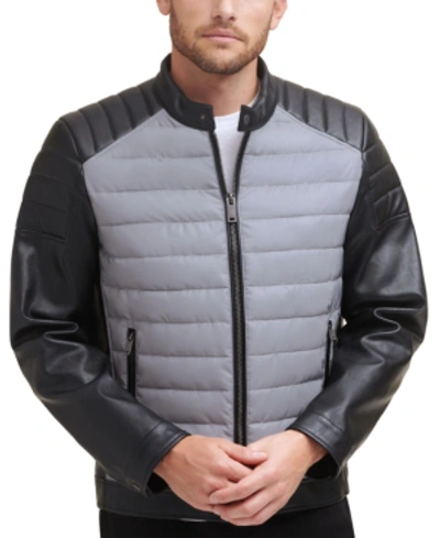 Dkny Mixed Media Quilted Racer Men's Jacket, Created For Macy's In  Reflection | ModeSens