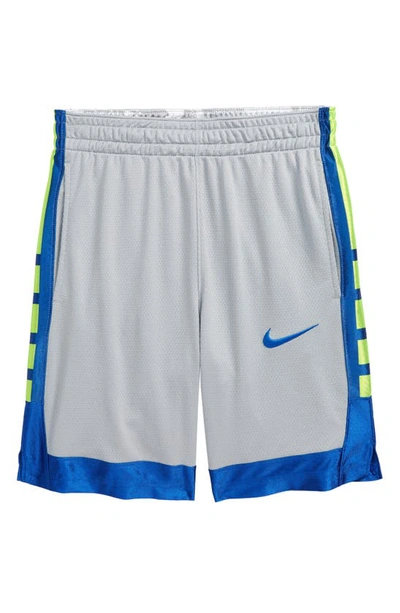 Shop Nike Kids' Elite Basketball Shorts In Grey/ Game Royal