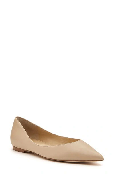 Shop Botkier Annika Pointed Toe Flat In Nude Leather