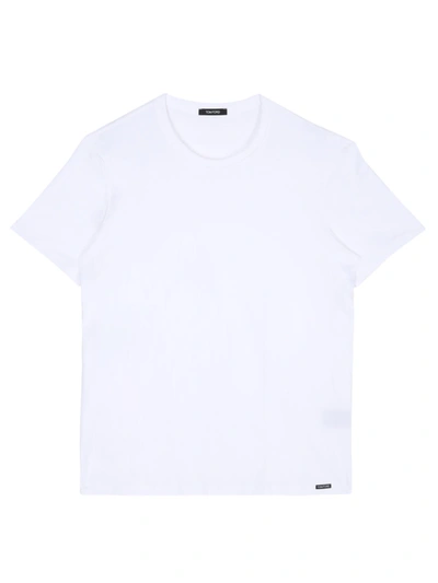 Shop Tom Ford Crew Neck T-shirt In Bianco