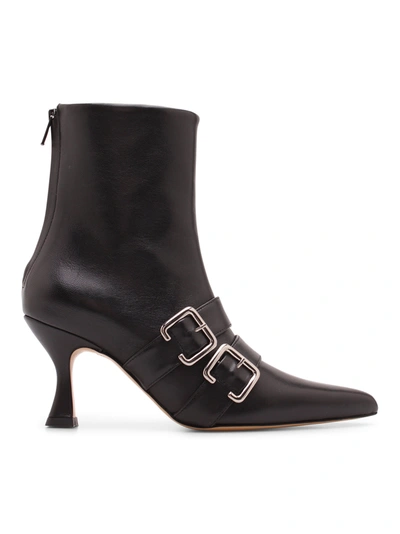 Shop Kalda Thyri Leather Ankle Boots In Black