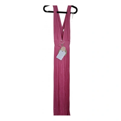 Pre-owned Maria Lucia Hohan Silk Maxi Dress In Pink