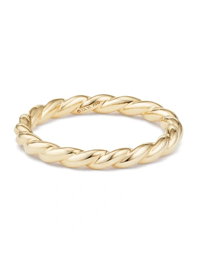 Shop David Yurman Women's Paveflex 18k Yellow Gold Petite Ring