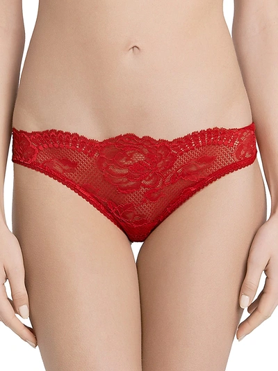 Shop La Perla Women's Brigitta Brazilian Bikini Briefs In Red Lips