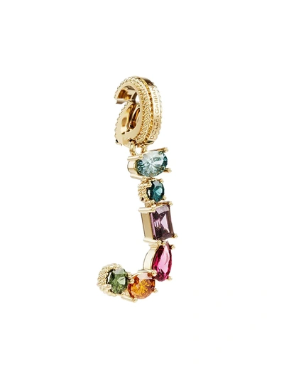 Shop Dolce & Gabbana Women's Rainbow Alphabet 18k Yellow Gold & Multi Gemstone Initial J Charm
