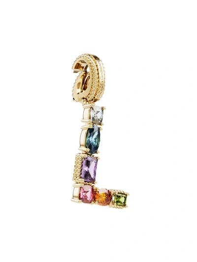 Shop Dolce & Gabbana Women's Rainbow Alphabet 18k Yellow Gold & Multi Gemstone Initial L Charm