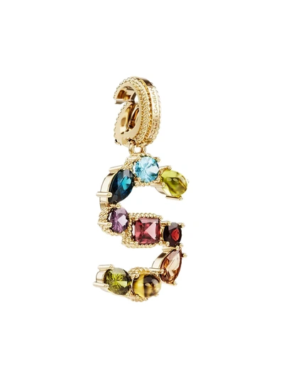 Shop Dolce & Gabbana Women's Rainbow Alphabet 18k Yellow Gold & Multi Gemstone Initial S Charm