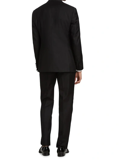 Shop Giorgio Armani Men's Peak Lapel Single-button Suit In Black