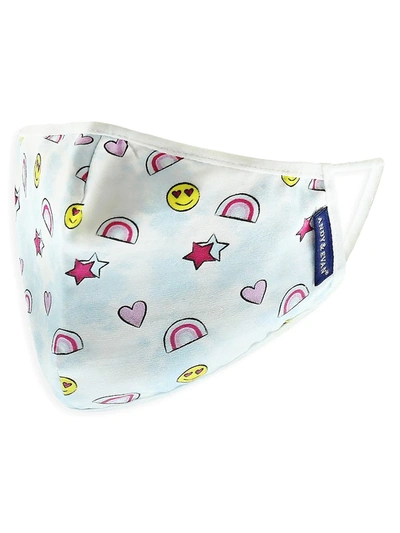 Shop Andy & Evan Kid's 4-pack Heart-print Cloth Face Mask Set In Pink