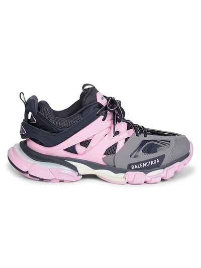 Shop Balenciaga Track Sneakers In Pink Grey