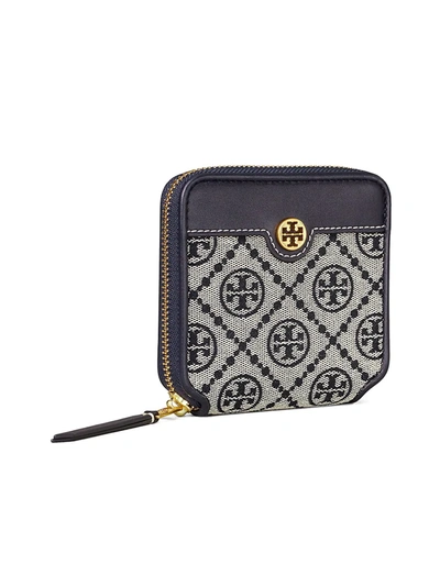 Shop Tory Burch Women's T Monogram Jacquard Bi-fold Wallet In Hazelnut