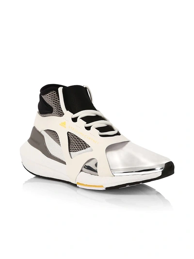 Shop Adidas By Stella Mccartney Women's Asmc Ultraboost 21 Metallic Sneakers In White Silver
