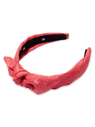 Shop Lele Sadoughi Jacquard Knotted Headband In Red