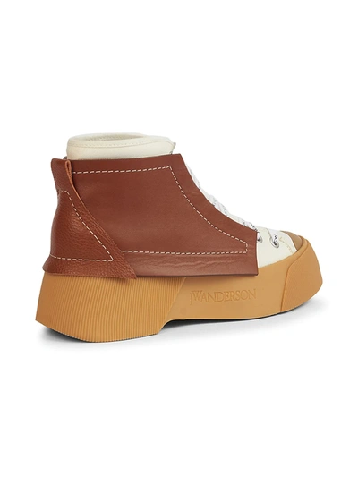 Shop Jw Anderson Women's Leather High-top Sneakers In Medium Orange
