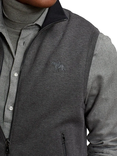 Shop Ralph Lauren Men's Reversible Zip-up Vest In Grey