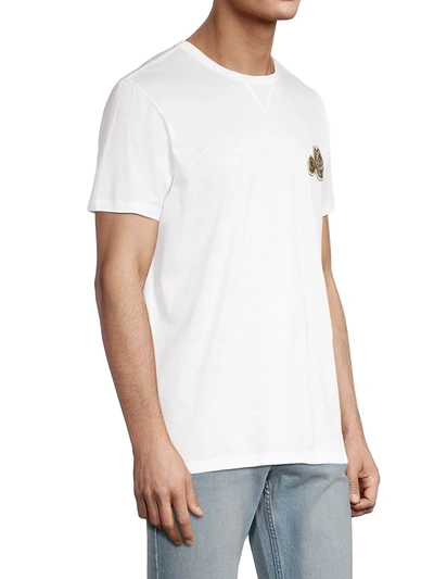 Shop Moncler Men's Logo Patch T-shirt In White