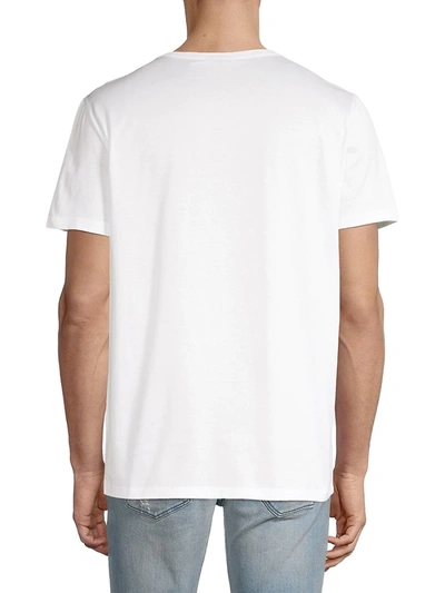 Shop Moncler Men's Logo Patch T-shirt In White