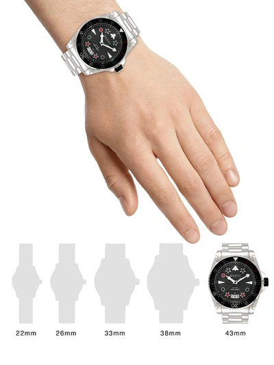 Shop Gucci Men's  Dive Stainless Steel Bracelet Watch In Black