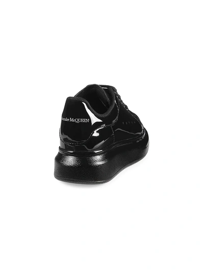 Shop Alexander Mcqueen Little Kid's & Kid's Patent Leather Oversize Sneakers In Black
