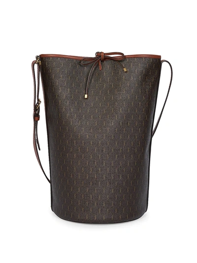 Le Monogramme leather-trimmed printed coated-canvas bucket bag