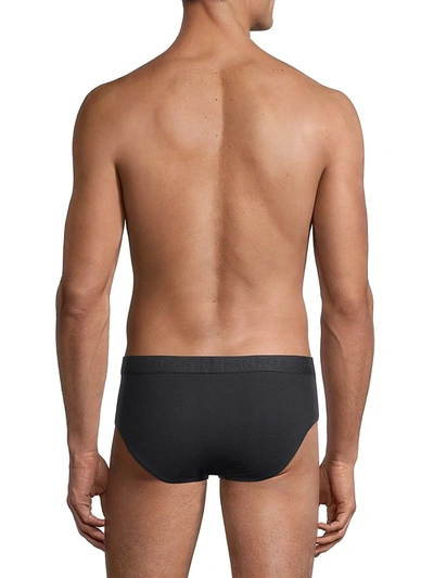 Shop Hanro Men's Cotton Essentials Briefs In All Black