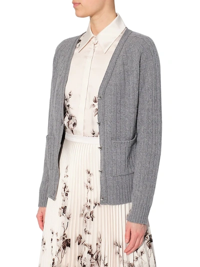 Shop Erdem Elizabeth Wool-cashmere Cardigan In Grey