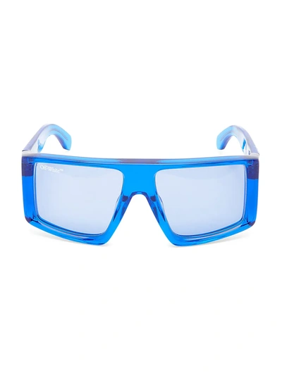 Shop Off-white Alps 145mm Shield Sunglasses In Blue