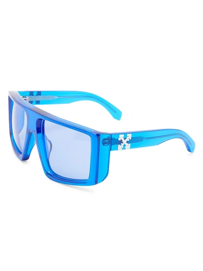 Shop Off-white Alps 145mm Shield Sunglasses In Blue