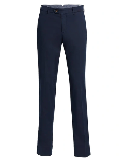 Shop Brunello Cucinelli Men's Gabardine Flat Front Pants In Blue