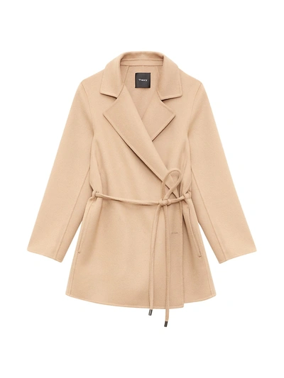 Theory Clairene D Luxe New Divide Coat In Palomino | ModeSens