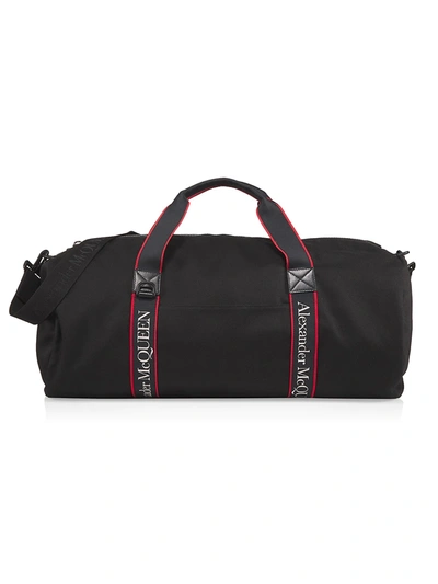 Shop Alexander Mcqueen Metropolitan Selvedge Duffle Bag In Black Multi