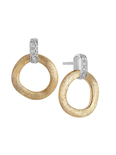Shop Marco Bicego Women's Jaipur Two-tone 18k Gold & Diamond Drop Earrings In Yellow Gold
