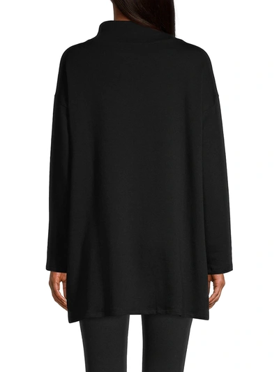 Shop Eileen Fisher Funnel-neck Tunic In Black