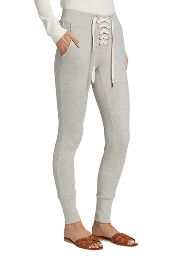 Shop Nsf Maddox Lace Front Sweatpants In Aged Heather Grey