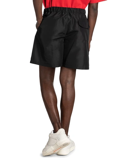 Shop Heron Preston Logo Print Nylon Shorts In Black White