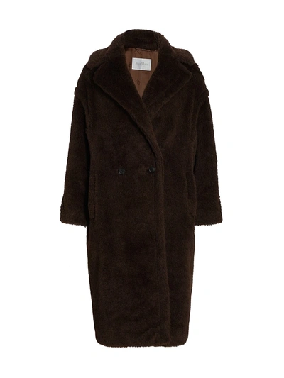 Shop Max Mara Tedgirl Double-breasted Coat In Brown