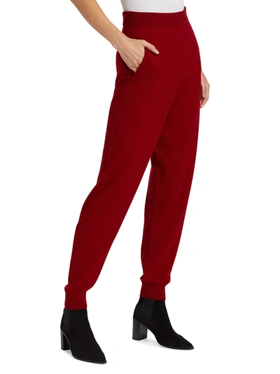 Shop Max Mara Delta Cashmere-blend Joggers In Dark Red