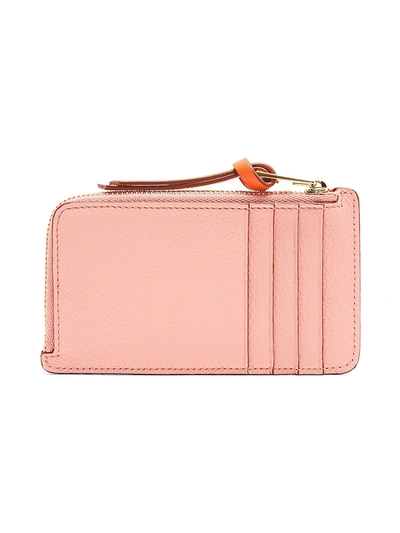 Shop Loewe Women's Two-tone Leather Card Holder In Blossom Tan