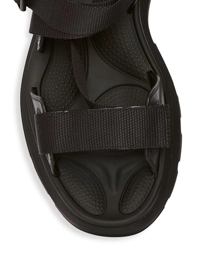 Shop Alexander Mcqueen Men's Leather Tread Oversized Sole Sandals In Khaki