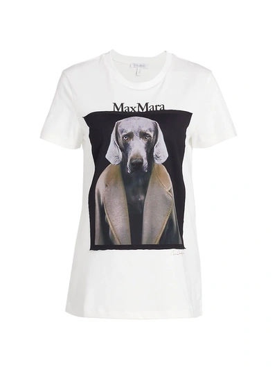 Shop Max Mara Dogstar Portrait T-shirt In White
