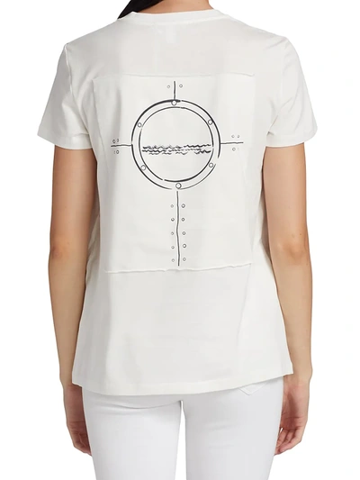 Shop Max Mara Women's Oblo Whale Graphic T-shirt In White