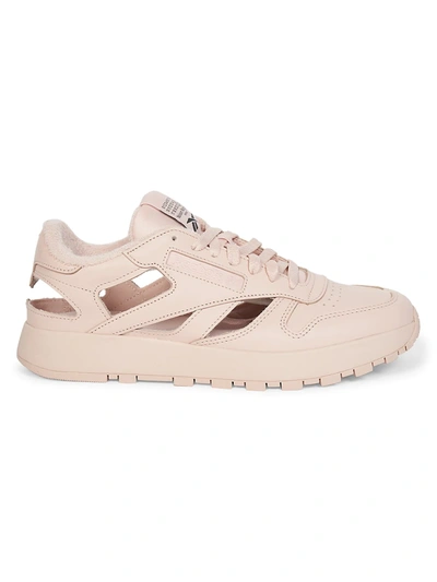 Shop Maison Margiela X Reebok Leather Cutout Tabi Sneakers In Natural