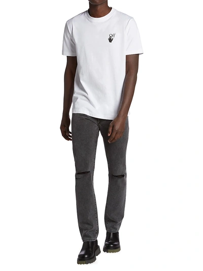 Shop Off-white Men's Degradé Arrow Logo Cotton T-shirt In White Multi