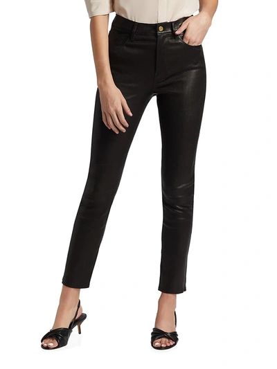 Shop Frame Women's Le Sylvie Leather Pants In Noir