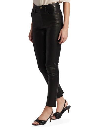 Shop Frame Women's Le Sylvie Leather Pants In Noir