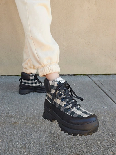 Shop Loeffler Randall Owen Platform Leather Hiker Boots In Black