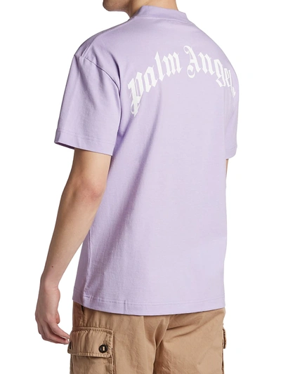 Shop Palm Angels Bear Crewneck T-shirt In Lilac Brown