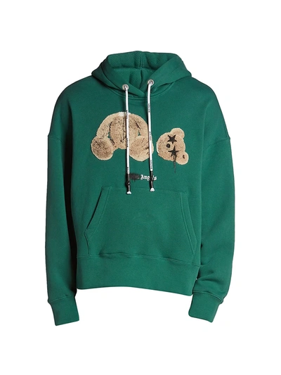 Shop Palm Angels Bear Hoodie Sweatshirt In Forest Green