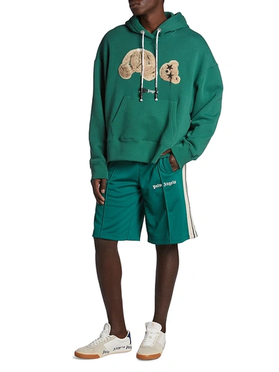 Shop Palm Angels Bear Hoodie Sweatshirt In Forest Green