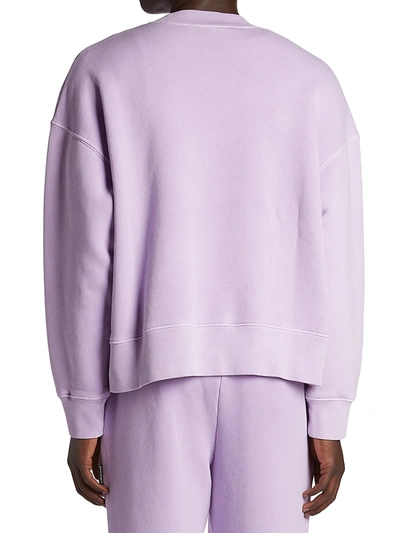 Shop Palm Angels Curved Logo Long-sleeve Sweatshirt In Lilac Black